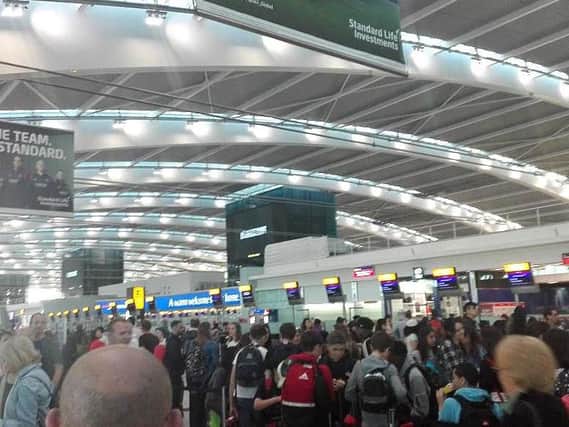 Terminals have been packed full of travellers waiting to find out when they can fly. PA