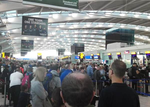Chaotic scenes at Heathrow Airport earlier this week.