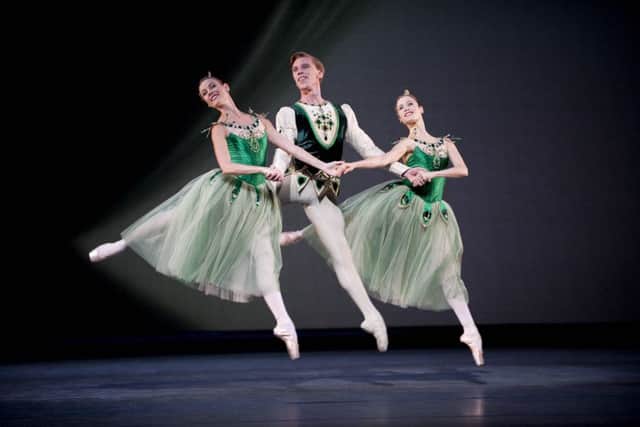 Emma Maguire (right) in a scene from Jewels by The Royal Ballet. Picture by Tristram Kenton.
