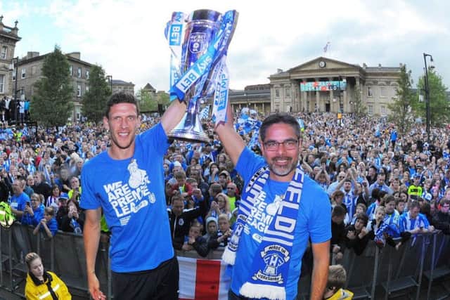 Homecoming: Huddersfield's club captain Mark Hudson and head coach David Wagner. (Steve Riding).