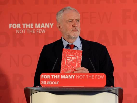 Labour leader Jeremy Corbyn has accused Theresa May of "subservience" to US president Donald Trump by failing to join fellow European leaders in pledging to keep up the fight on climate change. He criticised the Prime Minster while delivering a speech at York Science Park. Picture: Anna Gowthorpe/PA Wire
