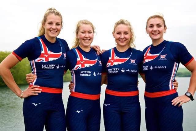 Jess Leyden and the bronze-medal winning women's quad at the European Championships (Picture: Naomi Baker)