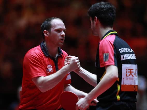 Paul Drinkhall exited the World Championships to world No 5 Dimitrij Ovtcharov (Photo: ITTF)
