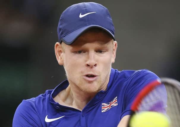 Kyle Edmund plays in the third round of the French Open on Saturday. (AP Photo/David Vincent)