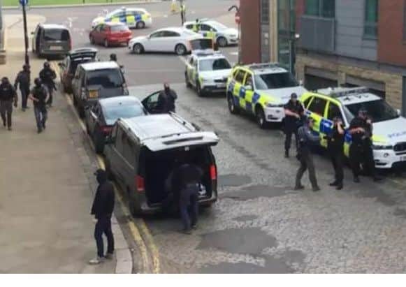 There was a heavy police presence as raids were carried out earlier this week