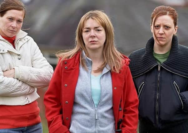 Natalie Brown (SAN BROOKE), Julie Bushby (SHERIDAN SMITH), Karen Matthews (GEMMA WHELAN), the three women at the centre of BBC drama The Moorside