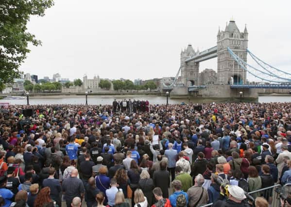 A vigil in the capital held on Monday in honour of the London Bridge terror attack victims. (Picture: PA).