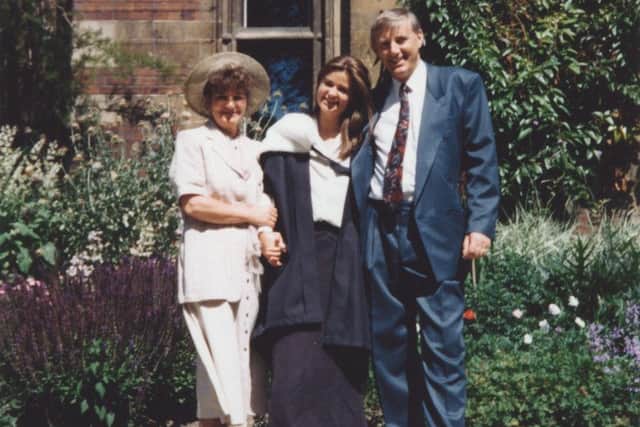 Jo Cox with her mum and dad on her graduation day at Cambridge University.