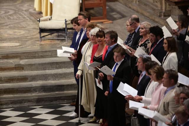 Ronnie Corbett's widow Anne Hart in Westminister Abbey, London during the Service of Thanksgiving for the Life and Work of the comedian who died last year.