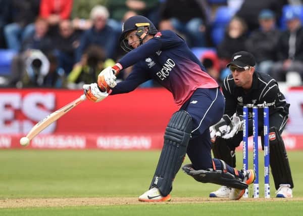 England's Jos Buttler hits out during the ICC Champions Trophy, Group A match at Cardiff Wales Stadium. (Picture: PA)