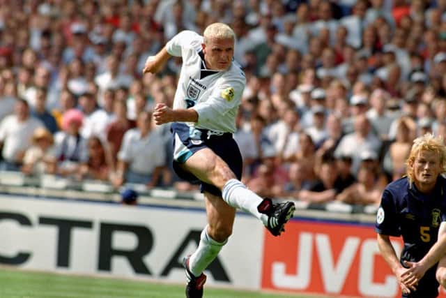 REMEMBER THIS?: Paul Gascoignes stunning goal against Scotland at Euro 96