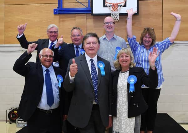 The Conservatives celebrate a win in East Yorkshire.