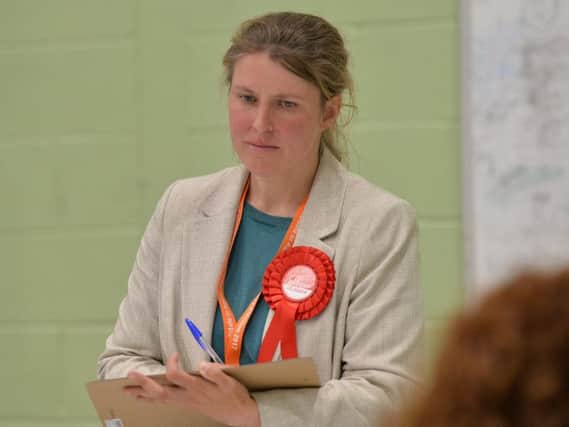 Rachael Maskell, Labour MP for York Central watches as verification of the papers takes place at Energise York. Picture: Anna Gowthorpe