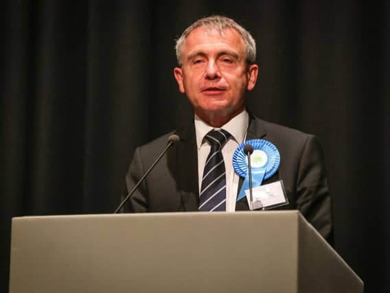 Whitby and Scarborough MP Robert Goodwill on stage last night. Picture: Ceri Oakes.