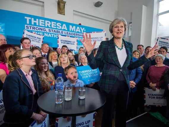 Prime Minster Theresa May, speaking at a Conservative campaign event held at the Shine Centre, Harehills Road, Leeds.