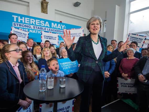 Theresa May on the campaign trail in Leeds ahead of the general election.