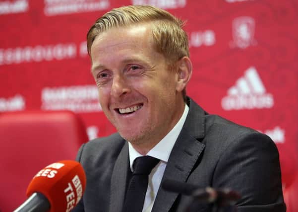 Garry Monk talks to the media about his new job as Middlesbroughs manager (Picture: David Davies/PA).