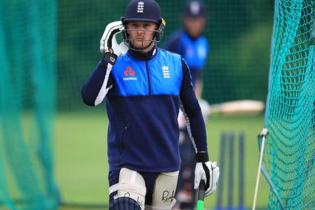 England's Jason Roy during a nets session. Picture: Mike Egerton/PA