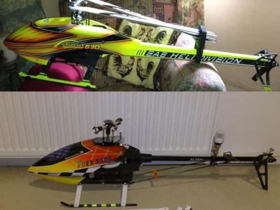 Two of the stolen helicopters.