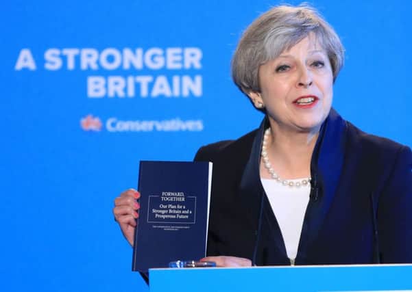 Theresa May launches the Tory manifesto in Halifax.