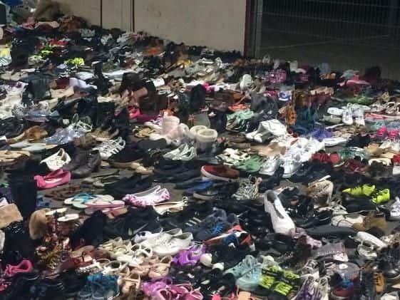 A huge amount of shoes and other items have been donated