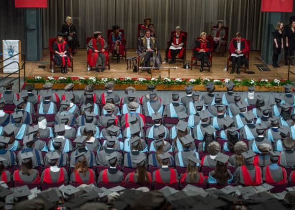 A graduation ceremony at the University of York.