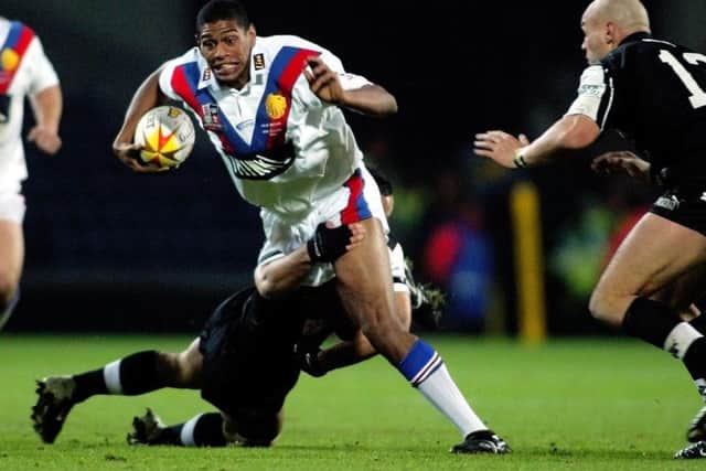 Great Britain's Leon Pryce, in action for great Britain against New Zealand at Ewood Park, Blackburn in November 2002. Picture: PA/Gareth Copley