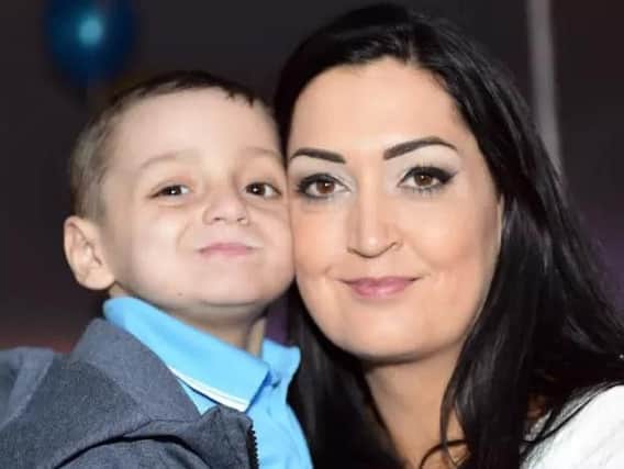 Bradley Lowery with his mother, Gemma.