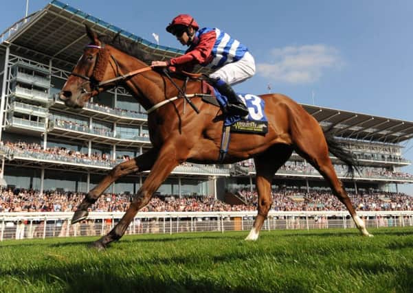 Oceane ridden by Fergus Sweeney wins the Fine Equinity Stakes  Yorkshire Ebor Festival at York Racecourse. Picture: Anna Gowthorpe/PA Wire