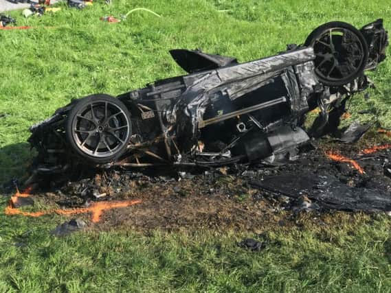 The wreckage after Richard Hammond escaped