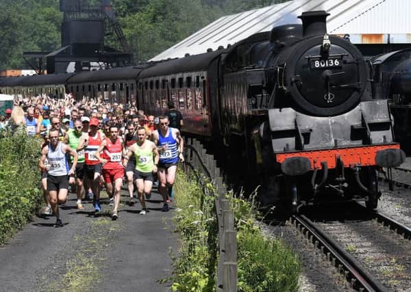 Runners set off from Grosmont Railway Station during this weekend's Race the Train event. Picture: Paul Atkinson