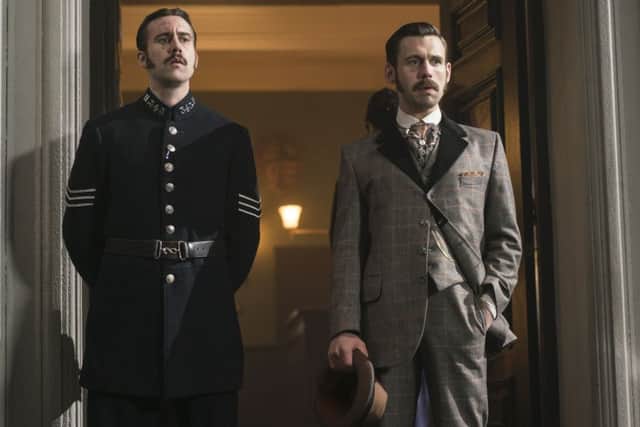 Matthew Lewis (left) plays Sgt Drummond in Ripper Street. Right, Benjamin O'Mahony as Sgt Thatcher. Picture by Bernard Walsh.