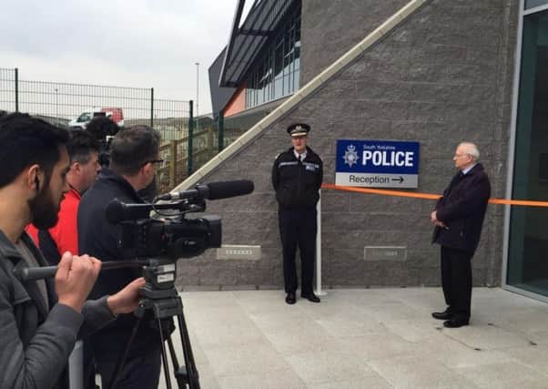 Chief Constable David Crompton and crime commissioner Dr Alan Billings open the facility last year.
