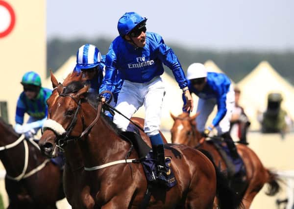 Roar of approval: Yorkshire-trained horse Ribchester, ridden by jockey William Buick, comes home to win the Queen Anne Stakes during day one of Royal Ascot. Picture: john walton/pa