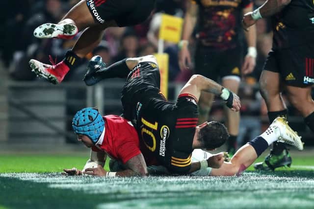British and Irish Lions' Jack Nowell goes over for his second try during the tour match at the FMG Stadium, Hamilton. (Picture: David Davies/PA Wire)