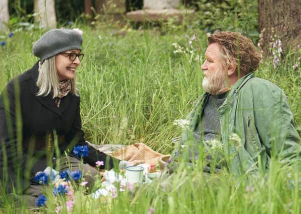 ODD COUPLE ROMANCE: Diane Keaton as well-to-do widow Emily and Brendan Gleeson as homeless Irishman Harry. PICTURE:  PA PHOTO/NICK  WALL/ENTERTAINMENT.