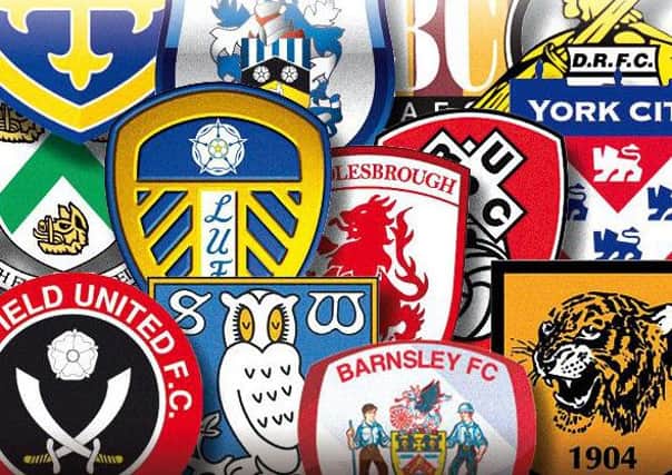 Yorkshire's clubs; Barnsley, Bradford City, Doncaster Rovers, Hull City, Leeds United, Middlesbrough, Rotherham United, Sheffield United, Sheffield Wednesday