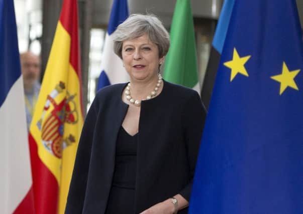 British Prime Minister Theresa May at the EU Council summit in Brussels