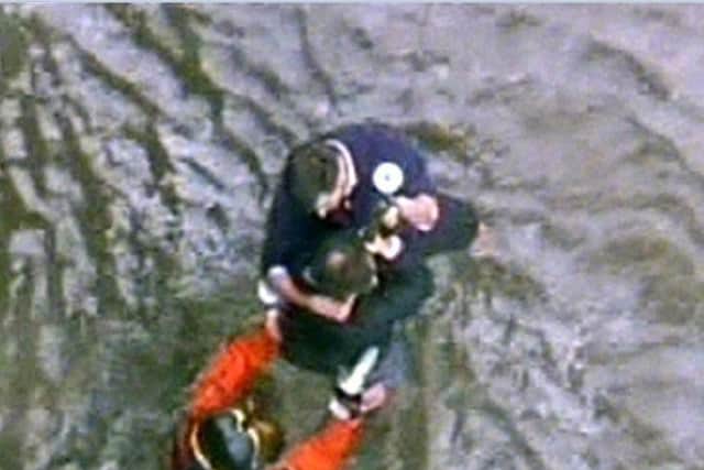 The RAF rescue a man from floods in Sheffield in 2007