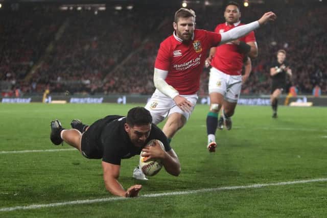 New Zealand's Codie Taylor scores his side's first try (Photo: PA)