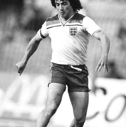 Kevin Keegan, in action for England some years after his spell at Hamburg.