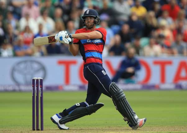 England's Dawid Malan hooks to long leg during his knock of 78 against South Africa at the SSE SWALEC Stadium in Cardiff. Picture: Nigel French/PA