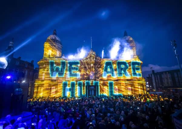 An installation titled We Are Hull is projected onto the city's Maritime Museum part of its year-long tenure as UK City of Culture. Picture: Danny Lawson/PA Wire