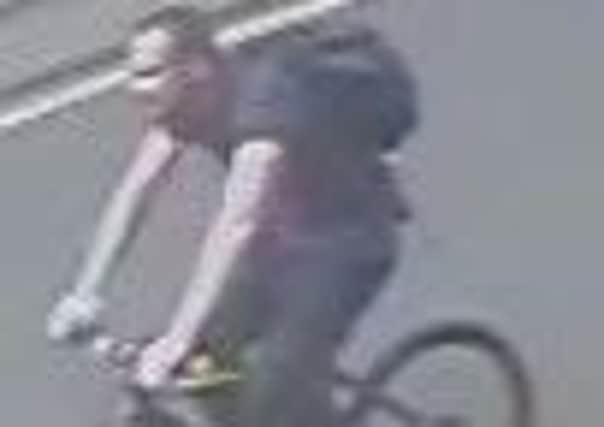 Police wish to identify and speak to this cyclist in connection with the assault on Lendal Bridge.