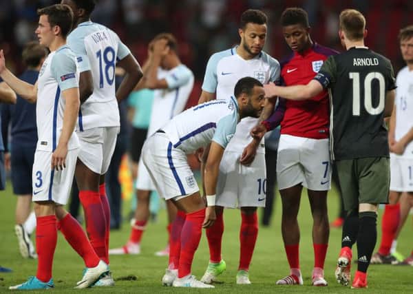 England's Nathan Redmond looks dejected after his missed penalty meant England went out of the  European Under-21 Championship (Picture: Nick Potts/PA Wire).