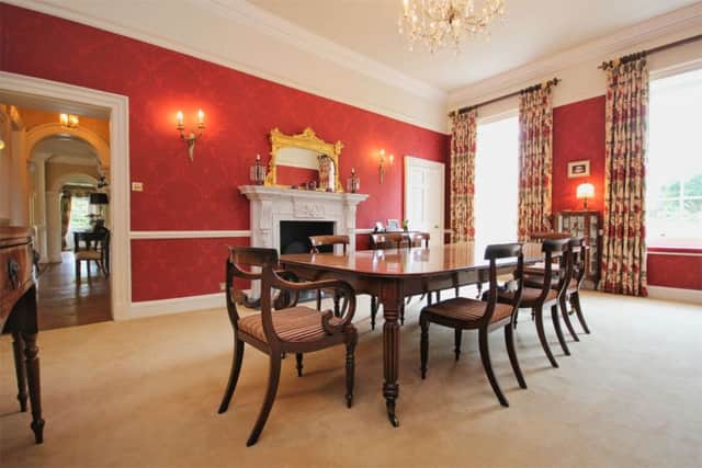 The dining room in a Georgian red