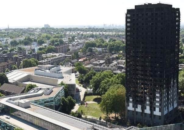 The aftermath of the Grenfell Tower disaster.