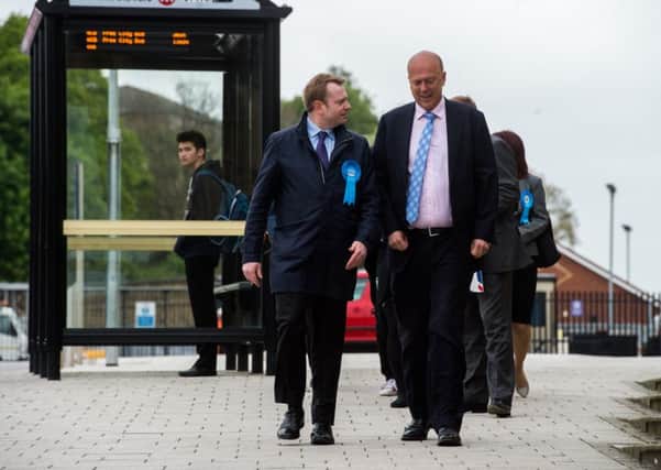 Transport Secretary Chris Grayling on the election campaign trail in Yorkshire.