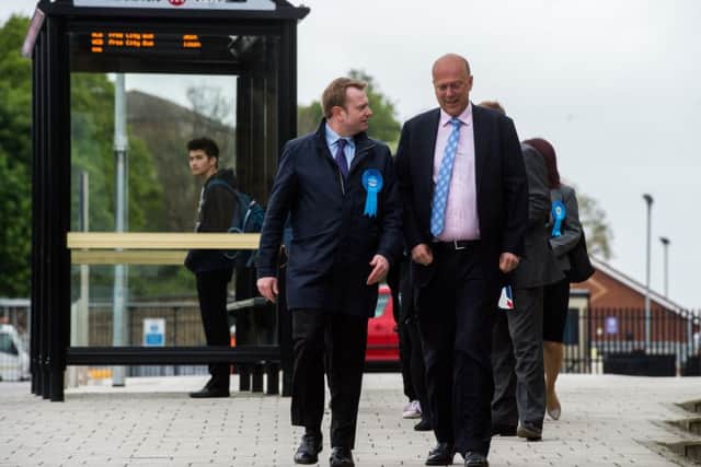Transport Secretary Chris Grayling when he was on the election campaign trail in Yorkshire.