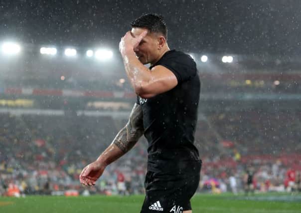 Out: New Zealand's Sonny Bill Williams looks dejected after being shown a red card during the second Test.